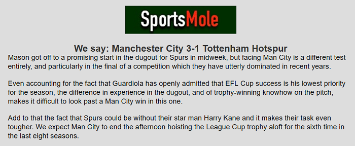 Dự đoán Man City vs Tottenham (22h30 25/4) bởi chuyên gia Barney Corkhill - Ảnh 1