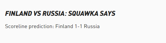 Squawka dự đoán Phần Lan vs Nga, 20h ngày 16/6 - Ảnh 1