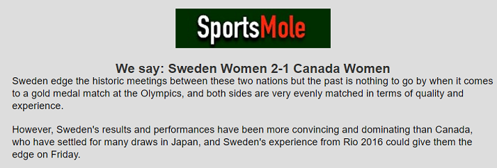 Dự đoán nữ Thụy Điển vs nữ Canada (9h 6/8) bởi chuyên gia Sammy Wynne - Ảnh 1