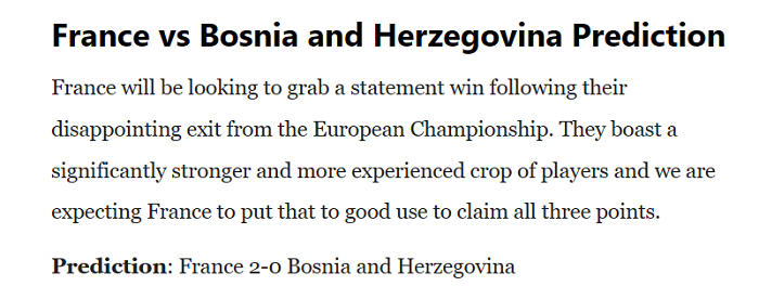 Dự đoán Pháp vs Bosnia-Herzegovina (1h45 2/9) bởi chuyên gia Joshua Ojele - Ảnh 1