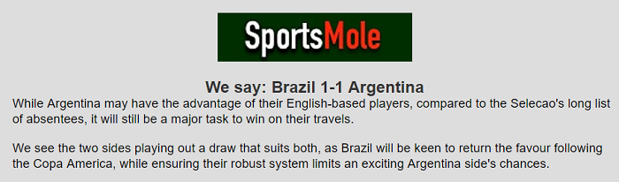 Sam Varley dự đoán Brazil vs Argentina, 2h ngày 6/9 - Ảnh 1