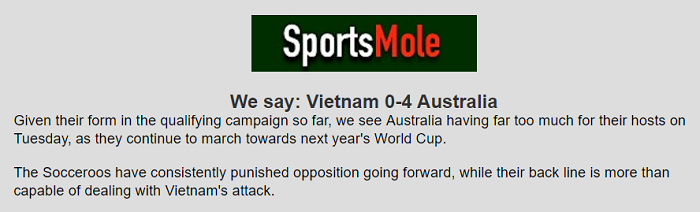 Sam Varley dự đoán Việt Nam vs Úc, 19h ngày 7/9 - Ảnh 1