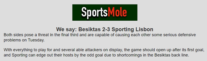Jonathan O'Shea dự đoán Besiktas vs Sporting Lisbon, 23h45 ngày 19/10 - Ảnh 1