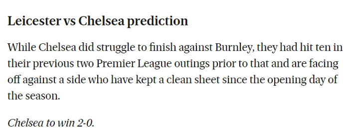 Jonathan Gorrie dự đoán Leicester vs Chelsea, 19h30 ngày 20/11 - Ảnh 1