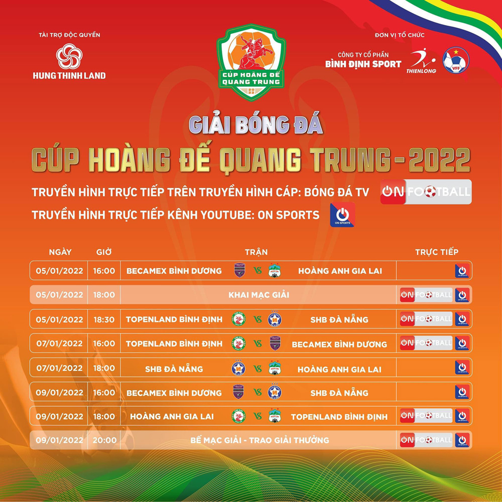 Lịch, kết quả Cup Hoàng đế Quang Trung 2022 hôm nay mới nhất 5/1 - Ảnh 3