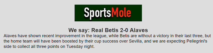 Matt Law dự đoán Betis vs Alaves, 2h ngày 19/1 - Ảnh 1