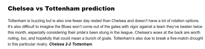 Nicholas Mendola dự đoán Chelsea vs Tottenham, 23h30 ngày 23/1 - Ảnh 1