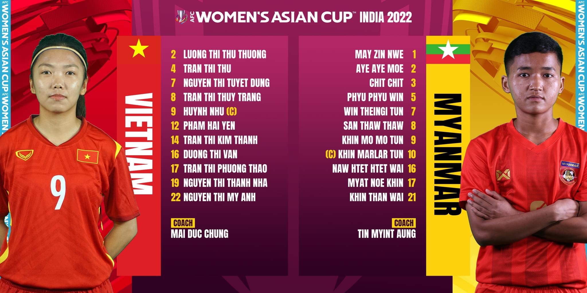 Đội hình ra sân chính thức nữ Việt Nam vs nữ Myanmar, 15h ngày 27/1 (cập nhật) - Ảnh 1