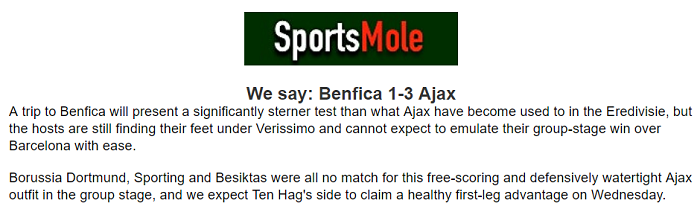 Ben Knapton dự đoán Benfica vs Ajax, 3h ngày 24/2 - Ảnh 1