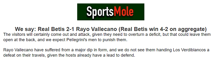 Sam Varley dự đoán Real Betis vs Rayo Vallecano, 3h ngày 4/3 - Ảnh 1