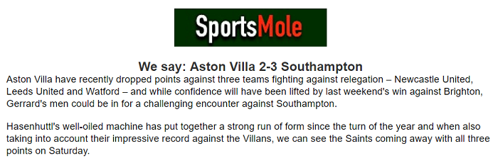 Oliver Thomas dự đoán Aston Villa vs Southampton, 22h ngày 5/3 - Ảnh 1