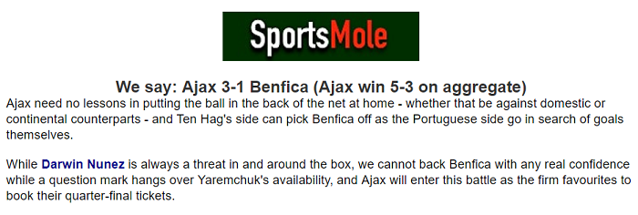 Ben Knapton dự đoán Ajax vs Benfica, 3h ngày 16/3 - Ảnh 1