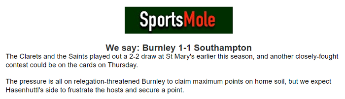 Oliver Thomas dự đoán Burnley vs Southampton, 1h45 ngày 22/4 - Ảnh 1