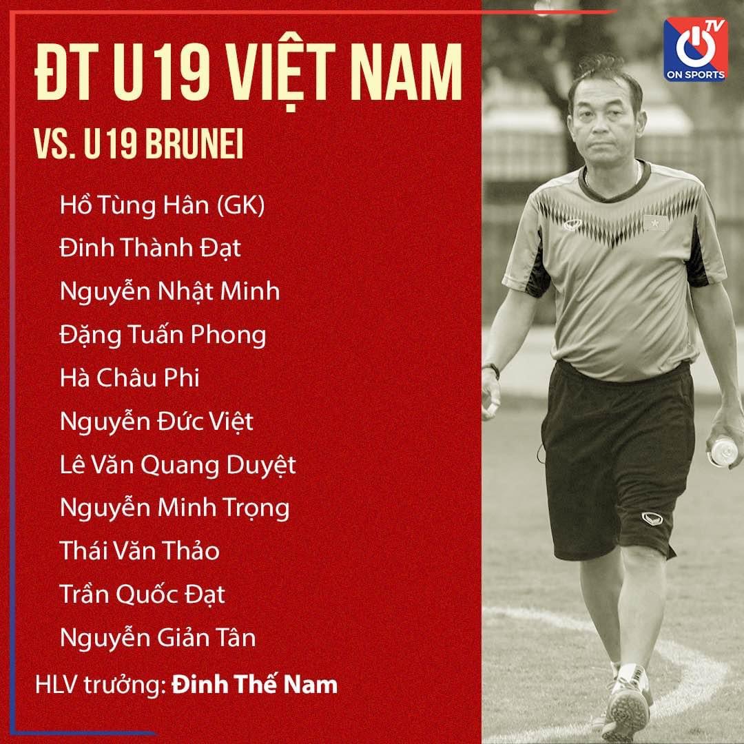 Đội hình ra sân chính thức U19 Việt Nam vs U19 Brunei, 17h ngày 6/7 (cập nhật) - Ảnh 1