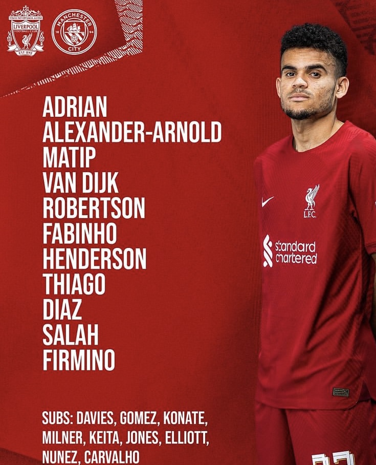 Đội hình ra sân chính thức Liverpool vs Man City, 23h ngày 30/7 (cập nhật) - Ảnh 1