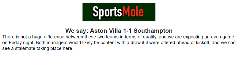 Matt Law dự đoán Aston Villa vs Southampton, 2h ngày 17/9 - Ảnh 1