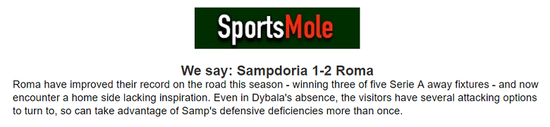 Jonathan O'Shea dự đoán Sampdoria vs Roma, 23h30 ngày 17/10 - Ảnh 1