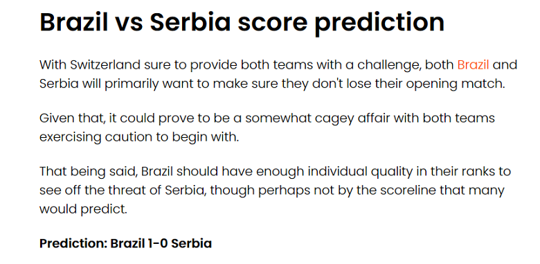 Finley Crebolder dự đoán Brazil vs Serbia, 2h ngày 25/11 - Ảnh 1