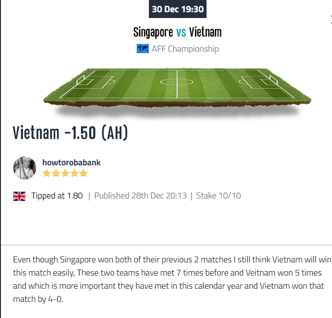 Betting Expert dự đoán Singapore vs Việt Nam, 19h30 ngày 30/12 - Ảnh 1