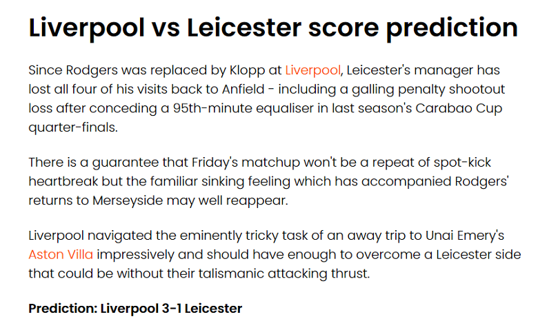 Grey Whitebloom dự đoán Liverpool vs Leicester, 3h ngày 31/12 - Ảnh 1