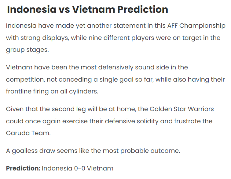 Sachin Bhat dự đoán Indonesia vs Việt Nam, 16h30 ngày 6/1 - Ảnh 1