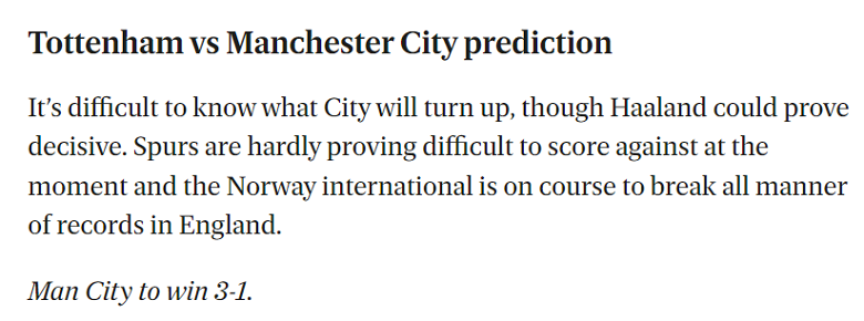 Jonathan Gorrie dự đoán Tottenham vs Man City, 23h30 ngày 5/2 - Ảnh 1