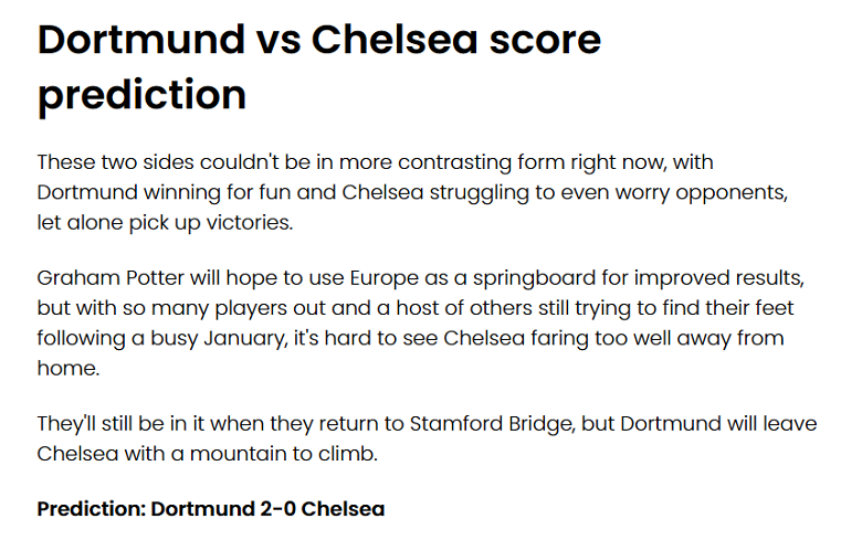 Chris Smith dự đoán Dortmund vs Chelsea, 3h ngày 16/2 - Ảnh 1
