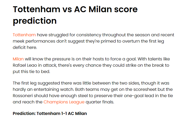 Jude Summerfield dự đoán Tottenham vs AC Milan, 3h ngày 9/3 - Ảnh 1