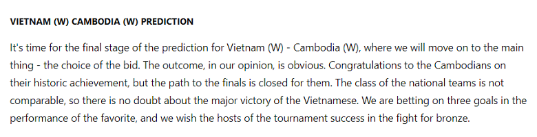 Chuyên gia dự đoán kết quả nữ Việt Nam vs nữ Campuchia, 19h00 ngày 12/5 - Ảnh 1