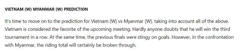 Chuyên gia dự đoán kết quả nữ Việt Nam vs nữ Myanmar, 19h30 ngày 15/5 - Ảnh 1