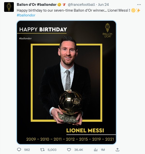 Trang chủ Quả bóng vàng gây lú với lời chúc mừng Messi - Ảnh 3