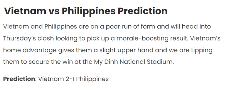 Chuyên gia dự đoán Việt Nam vs Philippines, 19h00 ngày 6/6 - Ảnh 1