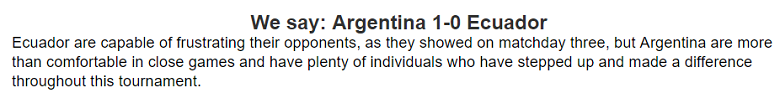 Chuyên gia dự đoán Argentina vs Ecuador, 08h00 ngày 5/7 - Ảnh 2