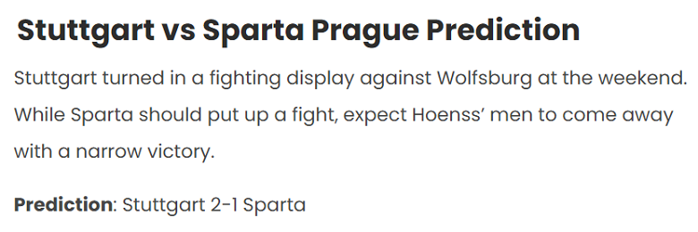 Chuyên gia dự đoán Stuttgart vs Sparta Prague, 23h45 ngày 1/10 - Ảnh 1