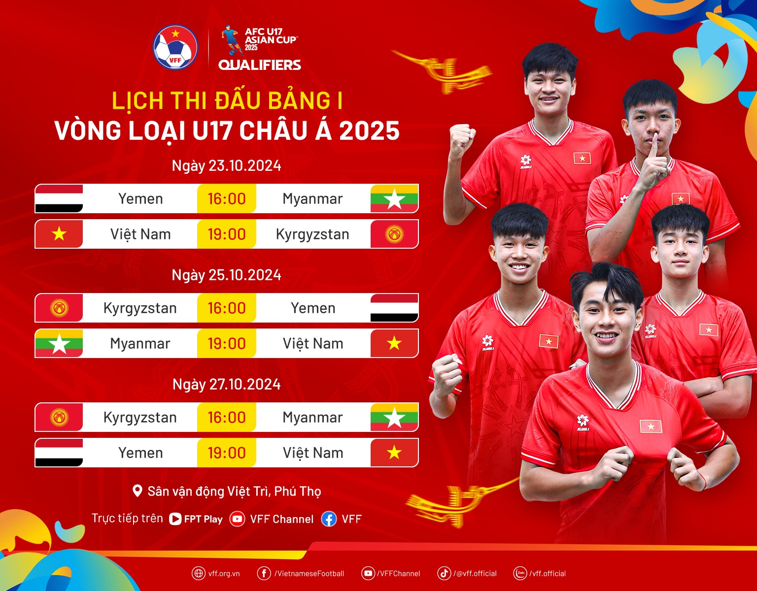 Lịch thi đấu U17 Việt Nam ở vòng loại giải U17 châu Á - Ảnh 2