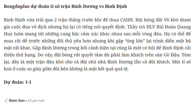 Chuyên gia dự đoán Bình Dương vs Bình Định, 18h00 ngày 17/1 - Ảnh 1