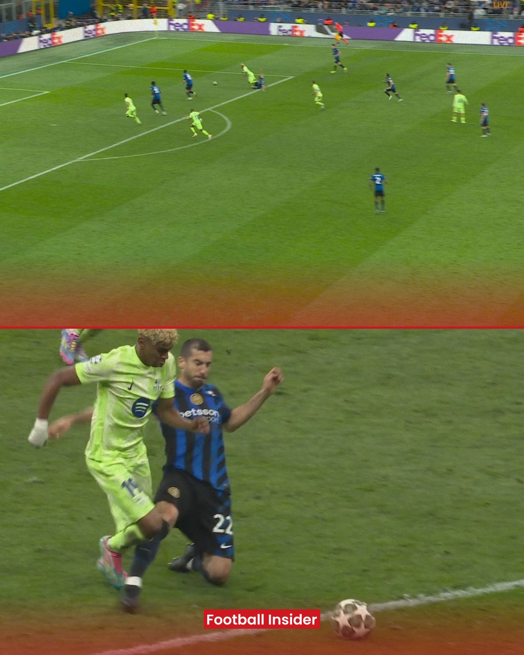 4 lần trọng tài tranh cãi trong trận đấu giữa Inter và Barcelona - Ảnh 1