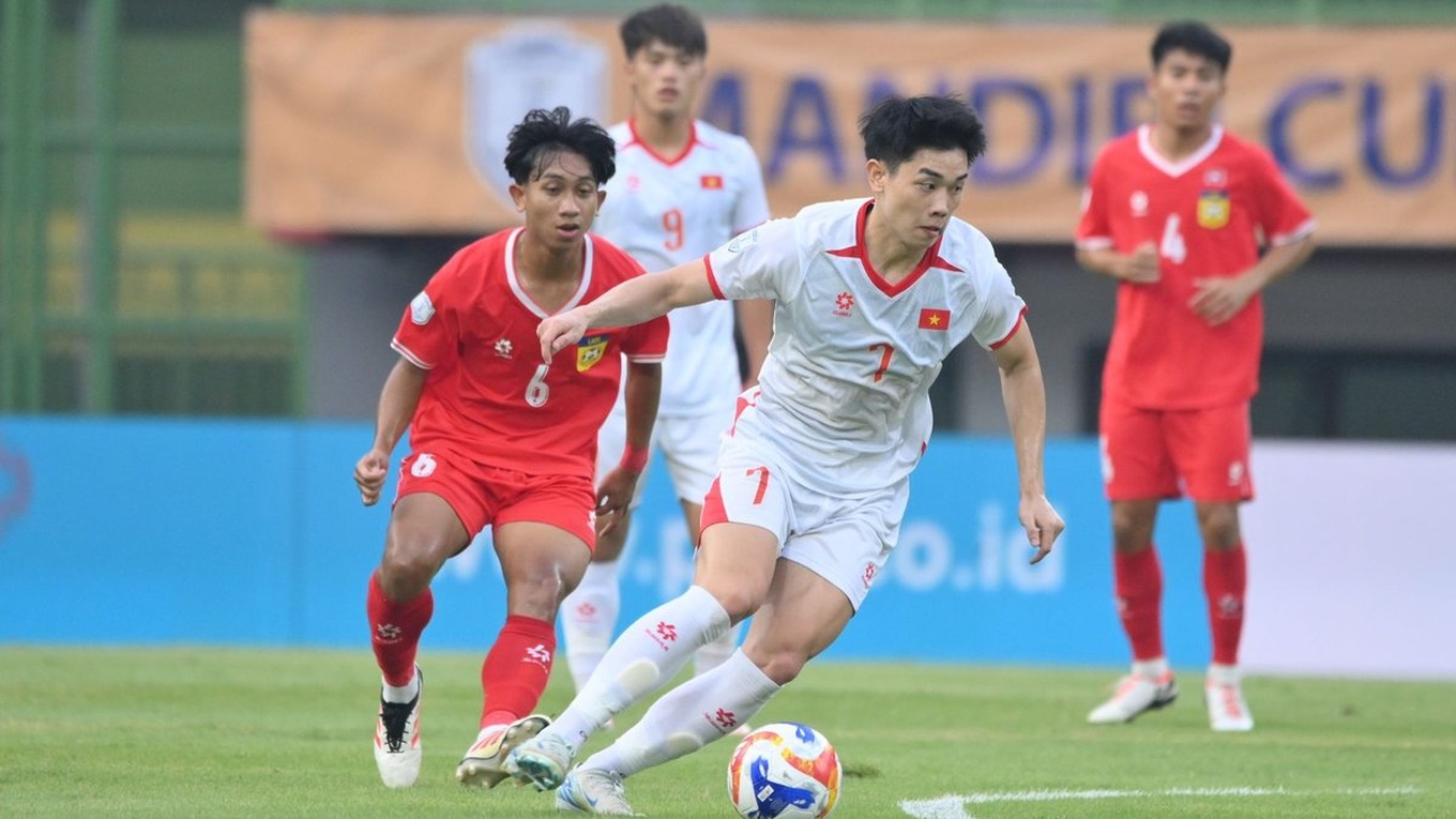 Hiểu Minh lâp cú đúp, U23 Việt Nam thắng đậm U23 Lào - Ảnh 1