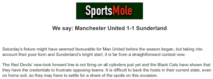 Chuyên gia Tony Ansell dự đoán MU vs Sunderland, 21h00 ngày 4/10 - Ảnh 1