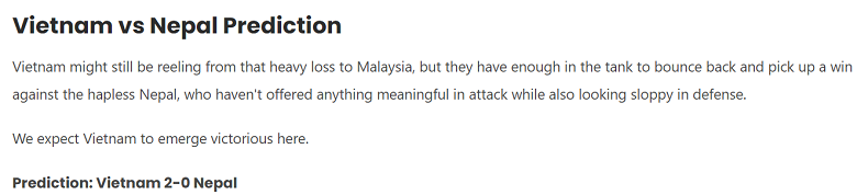 Chuyên gia dự đoán Việt Nam vs Nepal, 19h30 ngày 9/10 - Ảnh 1