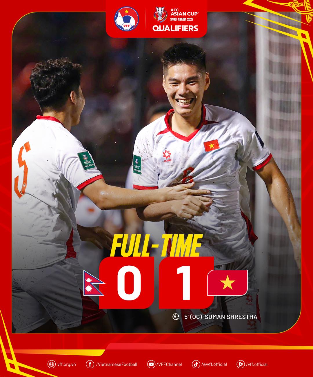 Tuyển Việt Nam thắng sát nút Nepal nhờ bàn phản lưới nhà - Ảnh 1