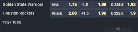 Nhận định bóng rổ Golden State Warriors vs Houston Rockets, 10h00 ngày 27/11: Khó cản Tên lửa - Ảnh 1