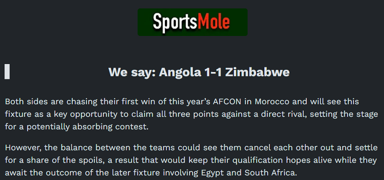 Chuy&ecirc;n gia dự đo&aacute;n Angola vs Zimbabwe, 19h30 ng&agrave;y 26/12 - Ảnh 1