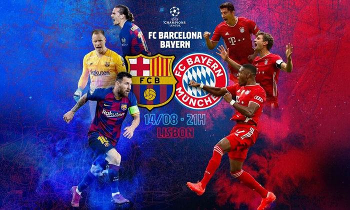 Lịch phát sóng trực tiếp tứ kết Cúp C1 châu Âu: Barcelona vs Bayern Munich