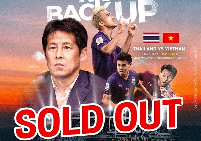 Thái Lan thông báo bán hết vé xem trận thư hùng với ĐT Việt Nam