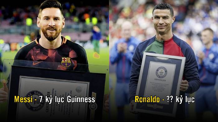 4 'ông hoàng' Guinness giới cầu thủ: Messi 'hít khói' Ronaldo