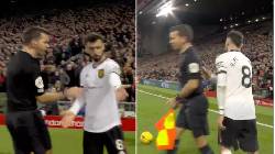 Vì sao Bruno Fernandes đẩy trọng tài mà không bị phạt? Vì sao Bruno Fernandes đẩy trọng tài mà không bị phạt?