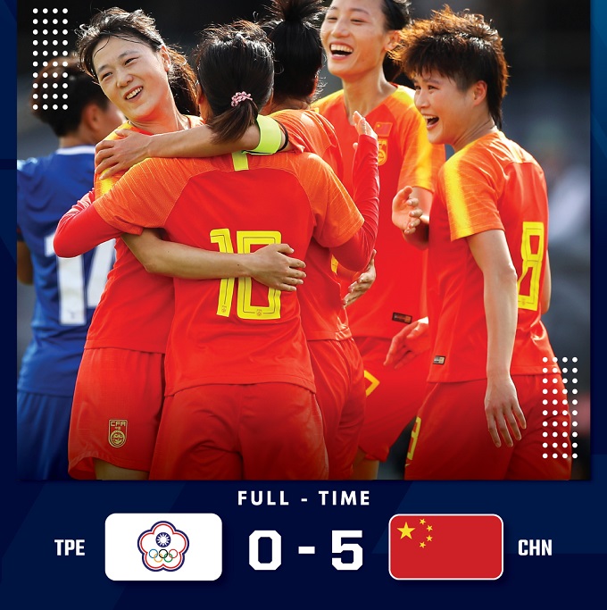 Nữ Trung Quốc 5-0 Nữ Đài Loan: Cơn mưa bàn thắng
