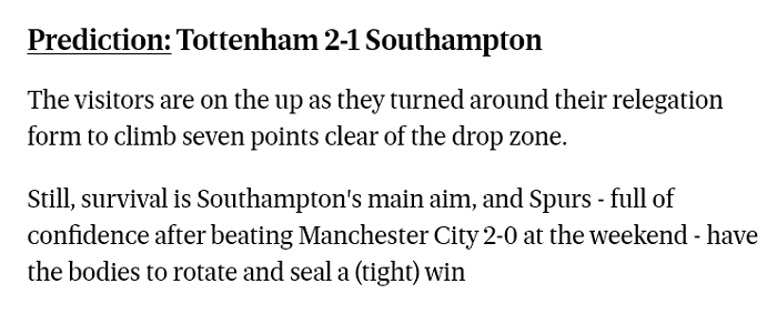 Dự đoán Tottenham vs Southampton (2h45 ngày 6/2) bởi chuyên gia Tom Doyle