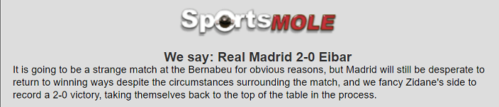 Dự đoán Real Madrid vs Eibar (3h 14/3) bởi chuyên gia Matt Law